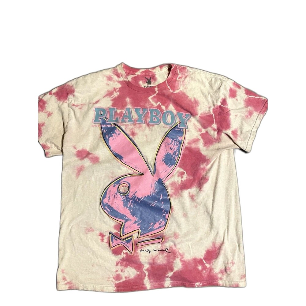 Playboy pink tye dye Andy Warhol tshirt size XL
